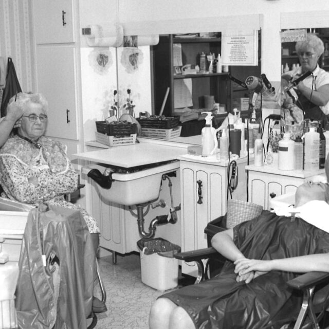 Historic photo of the beauty salon at Bethany