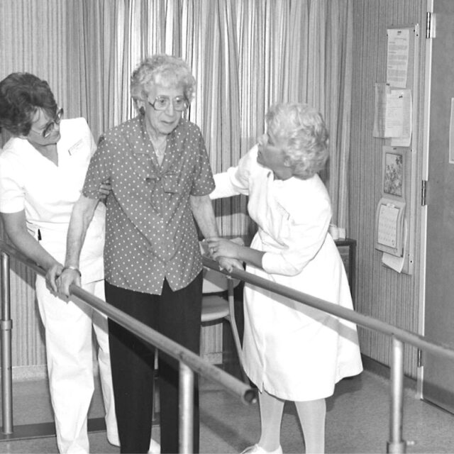 Historic photo of nurses with a Bethany resident